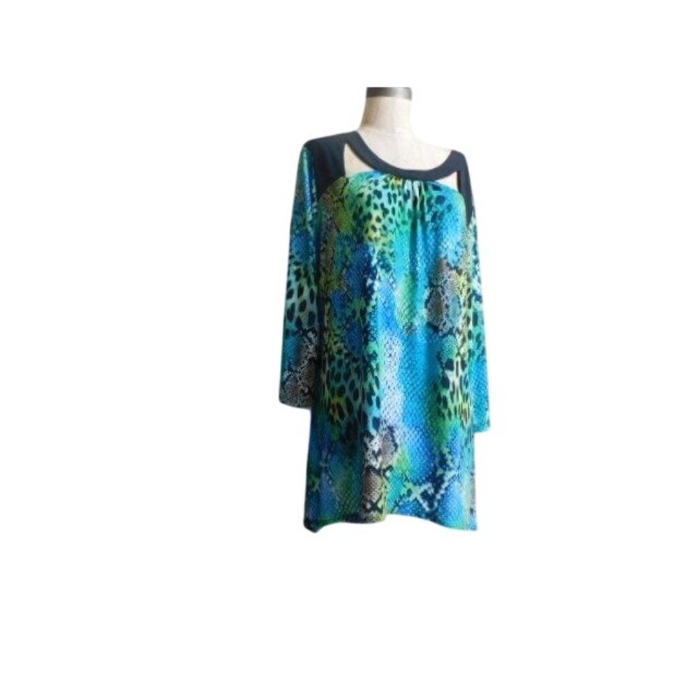 Slinky Brand Size XL Slinky Stretchy 3/4 Sleeve Blouse Top